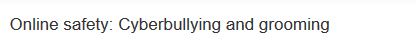 Online safety cyberbullying